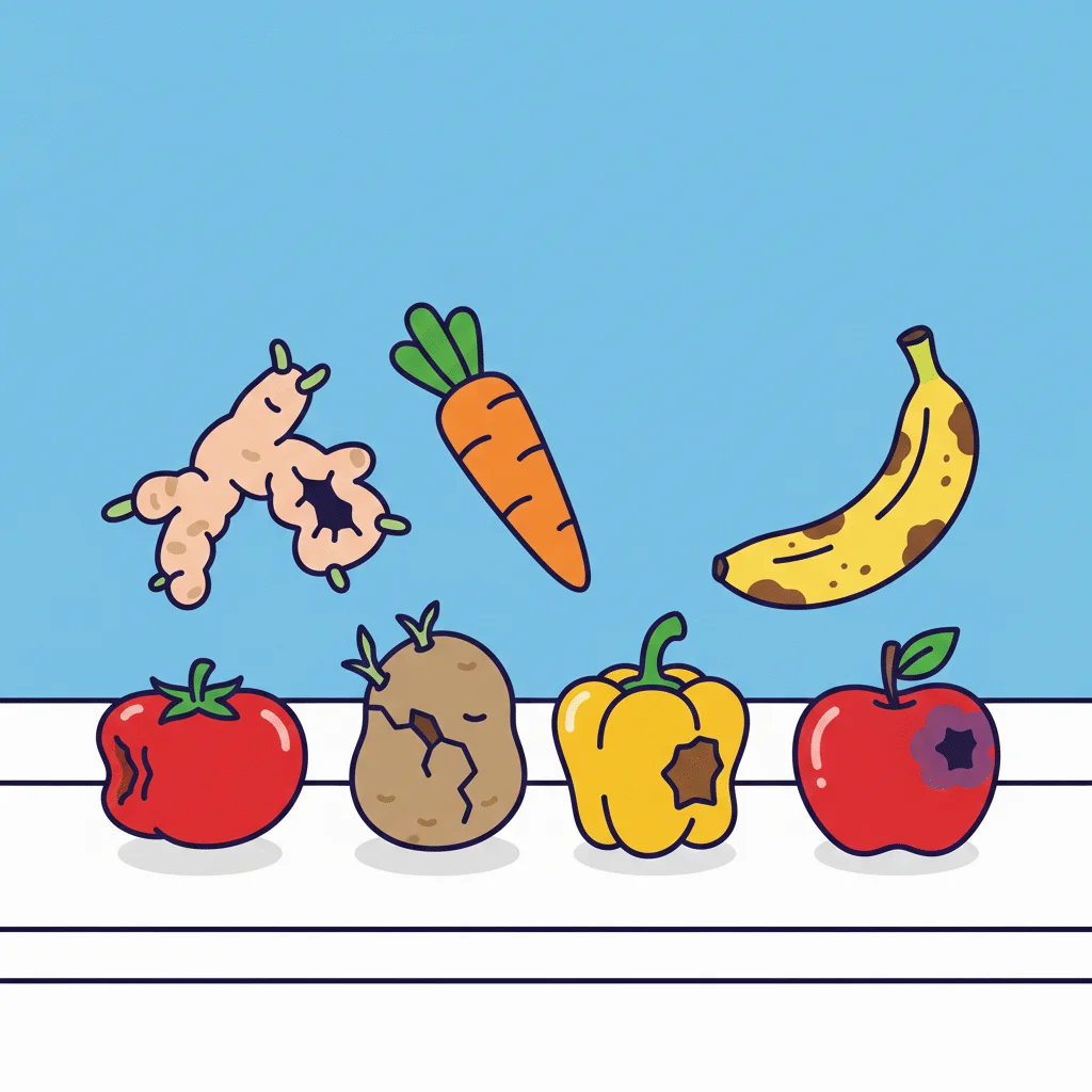 Misshapen vegetables and wonky fruits that are perfectly good for cooking